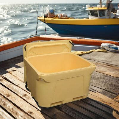 1000L 용량의 LLDPE 소재 및 PU 폼 단열재를 사용한 회전 성형 쿨러 박스 (산업용 어류 보관용)