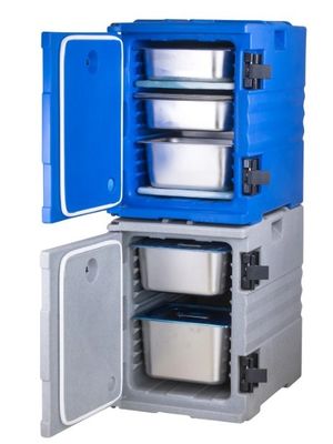 파란색 단열 음식 팬 캐리어 나일론 손잡이