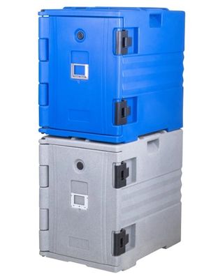 파란색 단열 음식 팬 캐리어 나일론 손잡이