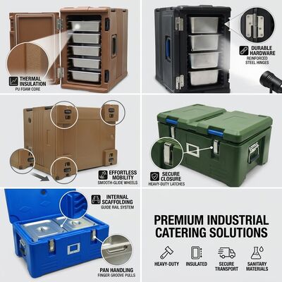 Food Pan Warmer Cooler 30L Dual Mode Insulated Hot Cold Holding Box PE Rotomolded GN Pan 630x450x310mm