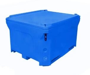 상부 로딩 PE PU 폼 단열식품 운송 컨테이너 1000L 용량 고무 손잡이