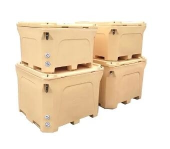 상부 로딩 PE PU 폼 단열식품 운송 컨테이너 1000L 용량 고무 손잡이