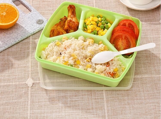 1280 밀리람베르트 재사용할 수 있는 벤토 도시락 4 칸막이
